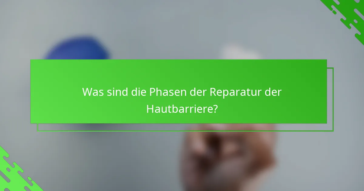 Was sind die Phasen der Reparatur der Hautbarriere?