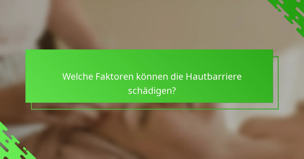 Welche Faktoren können die Hautbarriere schädigen?
