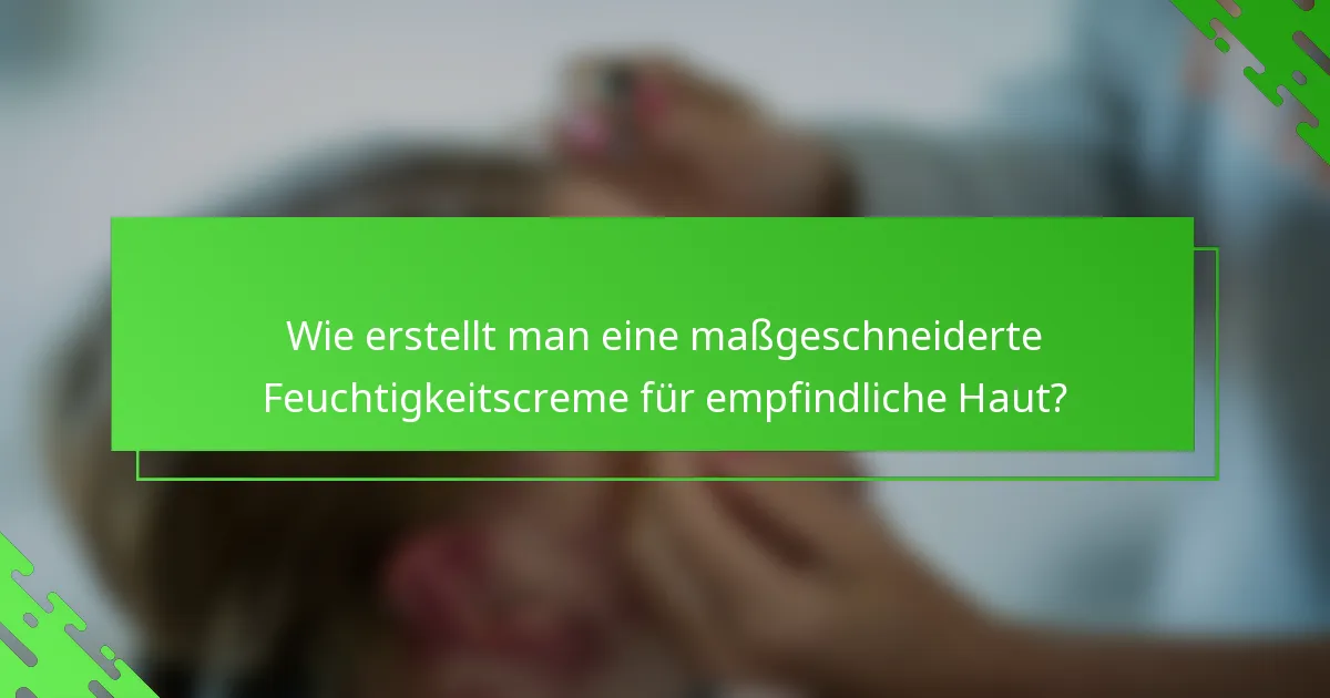 Wie erstellt man eine maßgeschneiderte Feuchtigkeitscreme für empfindliche Haut?