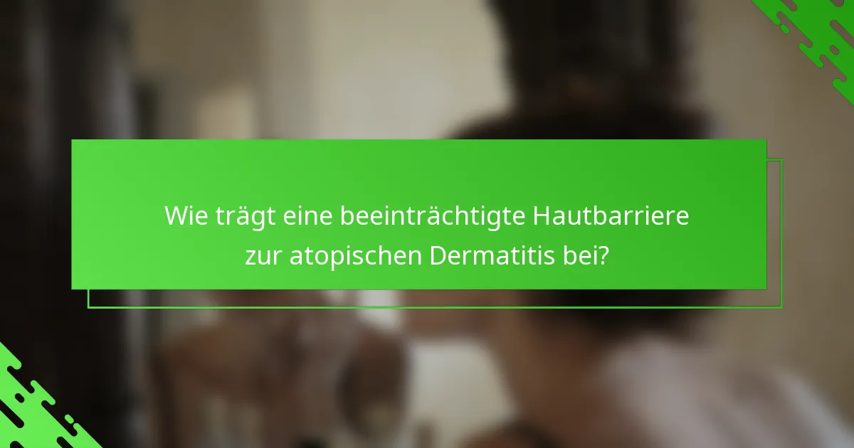 Wie trägt eine beeinträchtigte Hautbarriere zur atopischen Dermatitis bei?